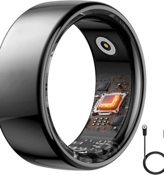 Smart Ring Health Tracker - 24/7 Fitness & Sleep Tracking with Heart Rate Monitor, IP68 Waterproof Activity Tracker for Men/Women, 50+ Workout Modes, 7-Day Battery